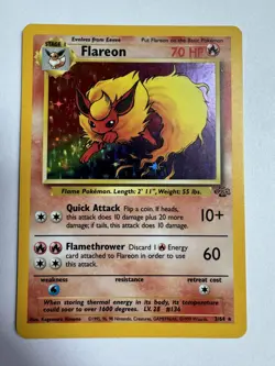 Flareon 3/64 Holo Rare Jungle 1999 Wizards Pokemon Card TCG NM / LP - Image 1