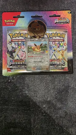 Pokemon TCG Prismatic Evolutions 2-Pack Blister with Eevee Promo Card and Coin - Image 2