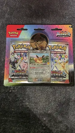 Pokemon TCG Prismatic Evolutions 2-Pack Blister with Eevee Promo Card and Coin - Image 3