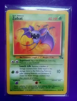 Pokemon Zubat 57/62 Common with Golbat 34/62 Uncommon Fossil Cards - Image 1
