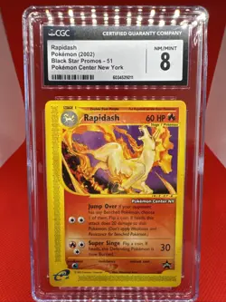 CGC 8 MINT Rapidash 51 Black Star Promo Pokemon Center New York - Corner Chipped - Image 1
