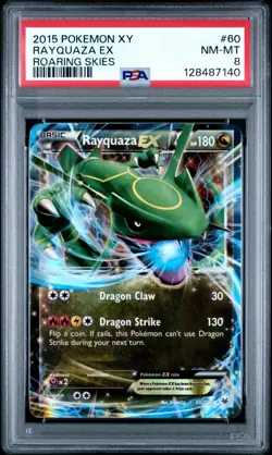 2015 Pokemon XY Roaring Skies Rayquaza EX #60 PSA 8 - Image 1