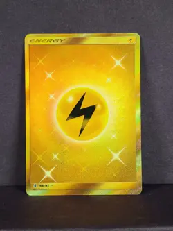 Lightning Energy (Secret) #168/145 Holo Rare Gold SM Guardians Rising Pokemon LP - Image 2