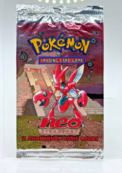 Pokemon Neo Discovery Booster Pack EMPTY Scizor Art | WOTC Vintage Rare Wrapper - Image 1