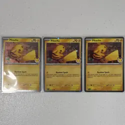 Pokemon TCG 2024 Pokemon Day Pikachu 051/162 Holo & Regular Lot 3X English - Image 1