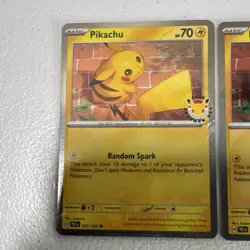 Pokemon TCG 2024 Pokemon Day Pikachu 051/162 Holo & Regular Lot 3X English - Image 2