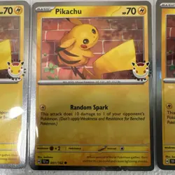 Pokemon TCG 2024 Pokemon Day Pikachu 051/162 Holo & Regular Lot 3X English - Image 3