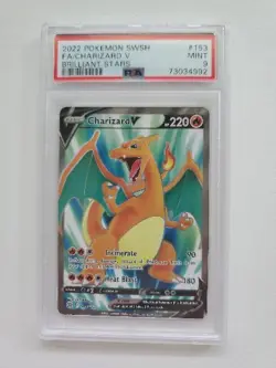 Pokemon TCG SWSH 2022 Brilliant Stars #153/172 FA/CHARIZARD V ULTRA RARE PSA 9 - Image 1