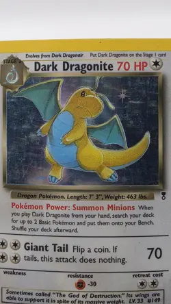 Pokemon Legendary Collection Holo Rare 5/110 Dark Dragonite 70 HP Stage 2 Arita… - Image 2