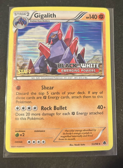Pokemon Gigalith 53/98 Emerging Powers Prerelease STAFF Promo Holofoil LP - Image 1