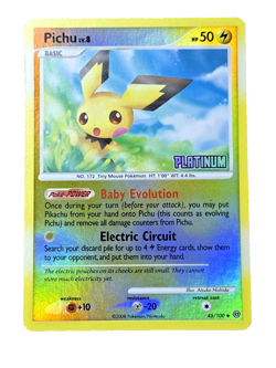 Pichu Pokemon TCG Burger King Promo Reverse Holo Near Mint Card Stamped - Image 1
