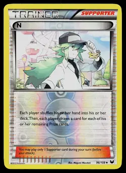 Pokemon Card - N (Supporter) Dark Explorers 96/108 Reverse Holo - Image 1