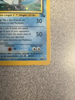 1999 Pokemon Articuno 2/62 Holo - Image 4