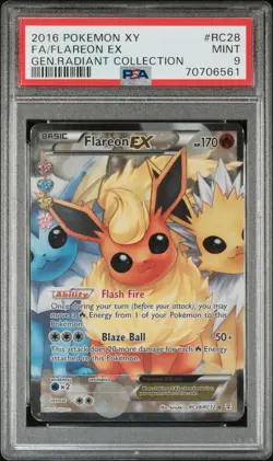 Pokemon Generations Flareon EX RC28/RC32 Radiant Holo Full Art PSA 9 MINT - Image 1