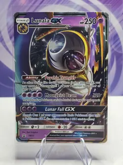 Pokemon Lunala GX SM17 Holo Rare Black Star Promo Full Art Card TCG - Image 1
