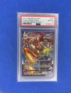2021 Pokemon SWSH Chilling Reign Secret #201 FA Blaziken VMAX PSA 8 - Image 1