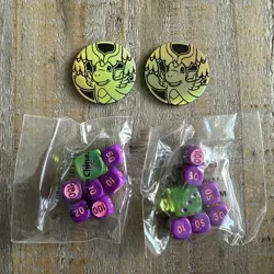 2026 Pokemon Mega Evolution Ascended Heroes Dragonite Coin + Dice Lot x 2 - Image 1