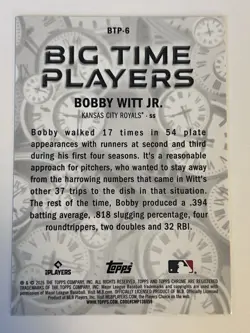 2026 Topps Series 1 - Bobby Witt Jr. #BTP-6 Chrome Big Time Players Case Hit SSP - Image 2