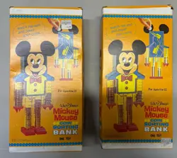 Vintage Mickey Mouse Coin Sorting Bank Lot of 2 Wolverine Toy 1970s - Image 1