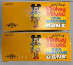 Vintage Mickey Mouse Coin Sorting Bank Lot of 2 Wolverine Toy 1970s - Image 5