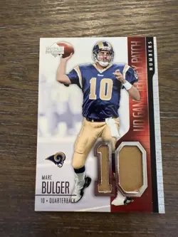 2004 Upper Deck #PNU-MB Marc Bulger UD Game Jersey Patches Numbers - Image 1