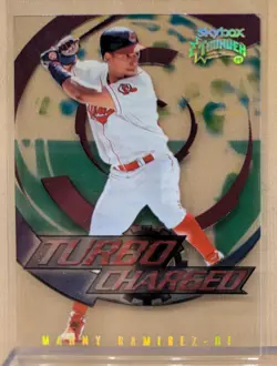 1999 Skybox Thunder TURBO CHARGED #7 Manny Ramirez Indians RARE ACETATE INSERT - Image 1
