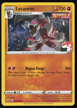 Pokemon Lycanroc 087/198 Prize Pack Series Cards Non-Holo Pack Fresh - NM - Image 1