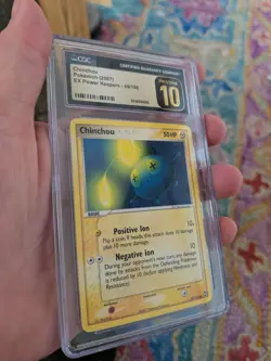 (POP 4) CGC 10 PRISTINE Chinchou 2007 EX Power Keepers 49/108 Pokemon Card - Image 1