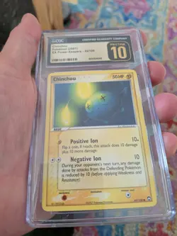 (POP 4) CGC 10 PRISTINE Chinchou 2007 EX Power Keepers 49/108 Pokemon Card - Image 2