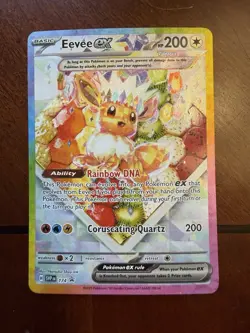 Pokemon TCG Prismatic Evolutions Eevee EX 174 Black Star Promo Card NM Condition - Image 1