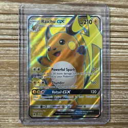 Raichu GX SM90 Full Art Sun & Moon 2017 Off-Center Pokemon Card Mint - Image 1
