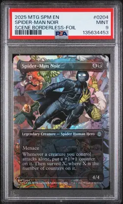 2025 SPIDER-MAN NOIR Marvel's Spider-Man Borderless Foil PSA 9 MTG - Image 1