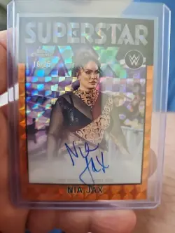 2026 Topps Chrome WWE Nia Jax 1986 Topps Autograph Orange Geometric 16/25 - Image 1