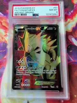 POKEMON TYRANITAR EX ANCIENT ORIGINS FULL ART 91/98 HOLO PSA 8 Near Mint - Image 1