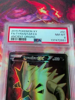 POKEMON TYRANITAR EX ANCIENT ORIGINS FULL ART 91/98 HOLO PSA 8 Near Mint - Image 3