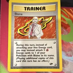 Pokemon Blaine Trainer Holo Rare Gym Challenge Wizards 17/132 English TCG - Image 1