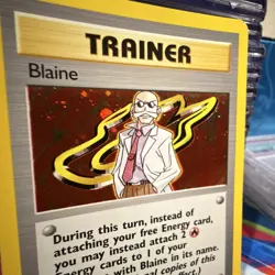 Pokemon Blaine Trainer Holo Rare Gym Challenge Wizards 17/132 English TCG - Image 2