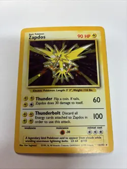 Pokemon TCG Zapdos 016/102 Base Set Holo - Image 1