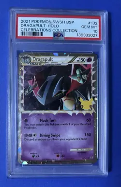 2021 Pokemon SWSH BSP Celebrations Collection #132 Dragapult Holo PSA 10 GEM MT - Image 1