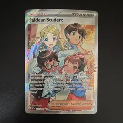 The Pokemon Paldean Student SV Paldean Fates Ultra Rare Holo Trainer 230/091 Eng - Image 1