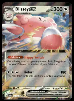 Pokemon TCG Twilight Masquerade #134/167 Blissey EX NM - Image 1