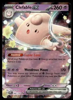 Pokemon TCG SV03: Obsidian Flames #082/197 Clefable ex NM - Image 1