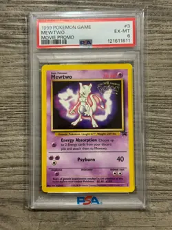1999 POKEMON GAME MOVIE PROMO #3 MEWTWO PSA 6 - Image 1