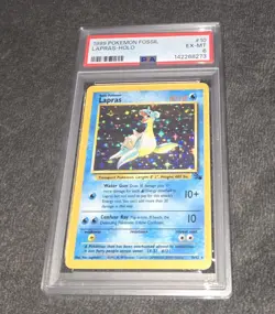 1999 POKEMON FOSSIL #10 LAPRAS-HOLO PSA 6 - Image 1