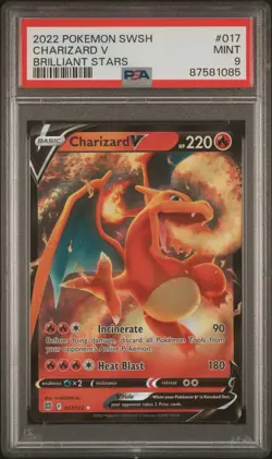 Charizard V Brilliant Stars Pokemon Sword & Shield Brilliant Stars 017 NM PSA 9 - Image 1