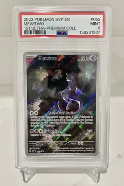 Pokemon Mewtwo 2023 151 Black Star Promo 052 PSA 9 - Image 1