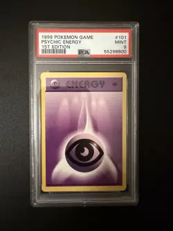 Pokemon PSA 9 PSYCHIC ENERGY 101/102 - 1ST EDITION BASE SET - MINT - Image 1