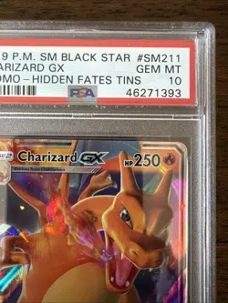 2019 Pokemon Charizard GX Black Star Promo SM211 Hidden Fates Tins PSA 10 - Image 3