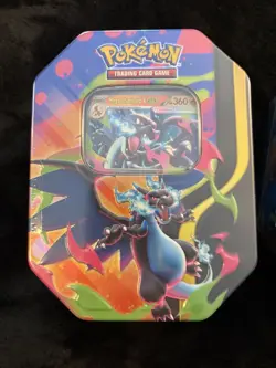 SEALED Mega Charizard X ex Tin Pokemon TCG Mega Evolution Phantasmal Flames - Image 1