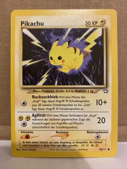 Pokemon TCG Pikachu Neo Genesis 70/111 Unlimited Common Surface Crease StS - Image 1